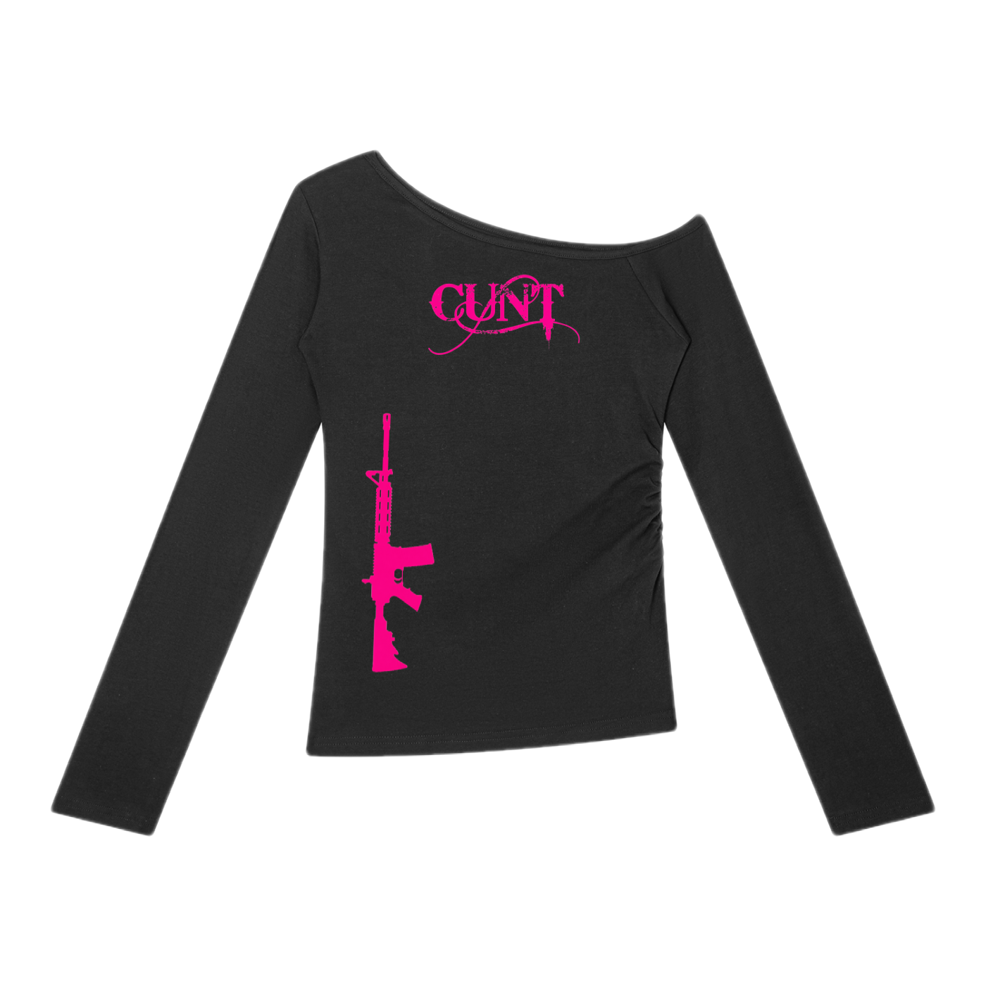 CUNT Off the Shoulder Long Sleeve Top