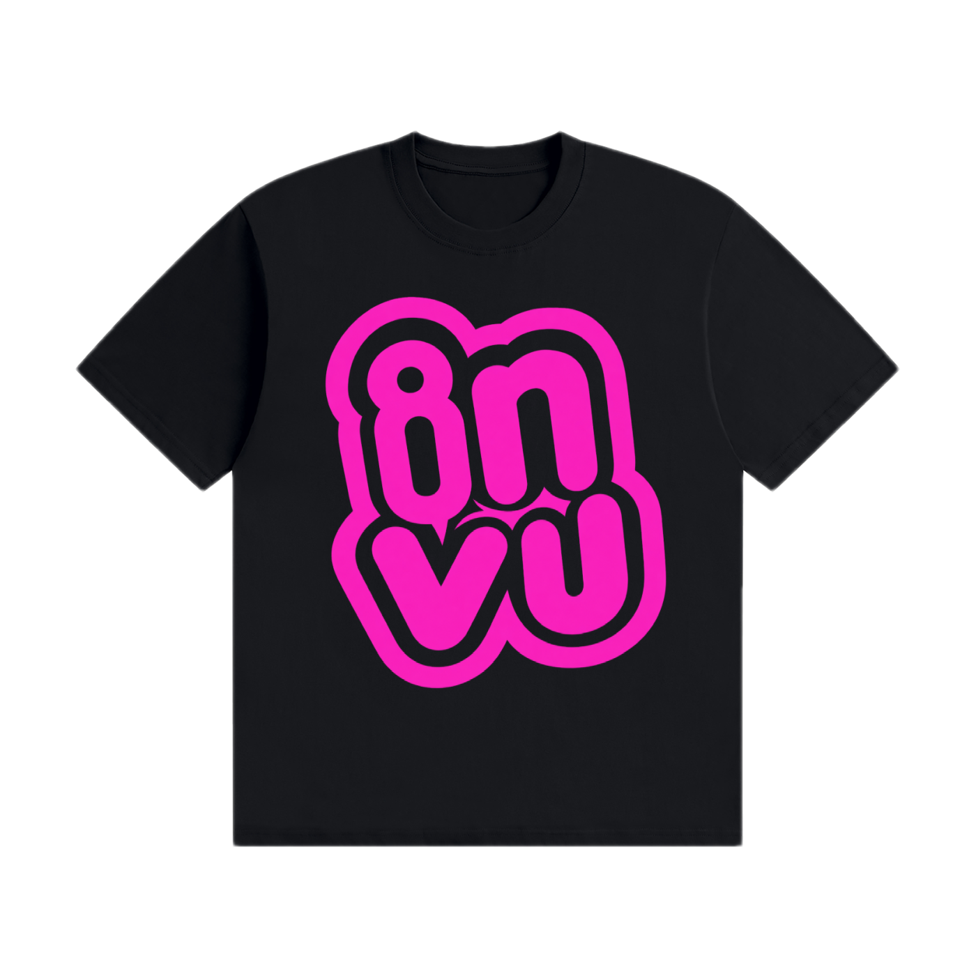 Black-Pink INVU Logo Tee