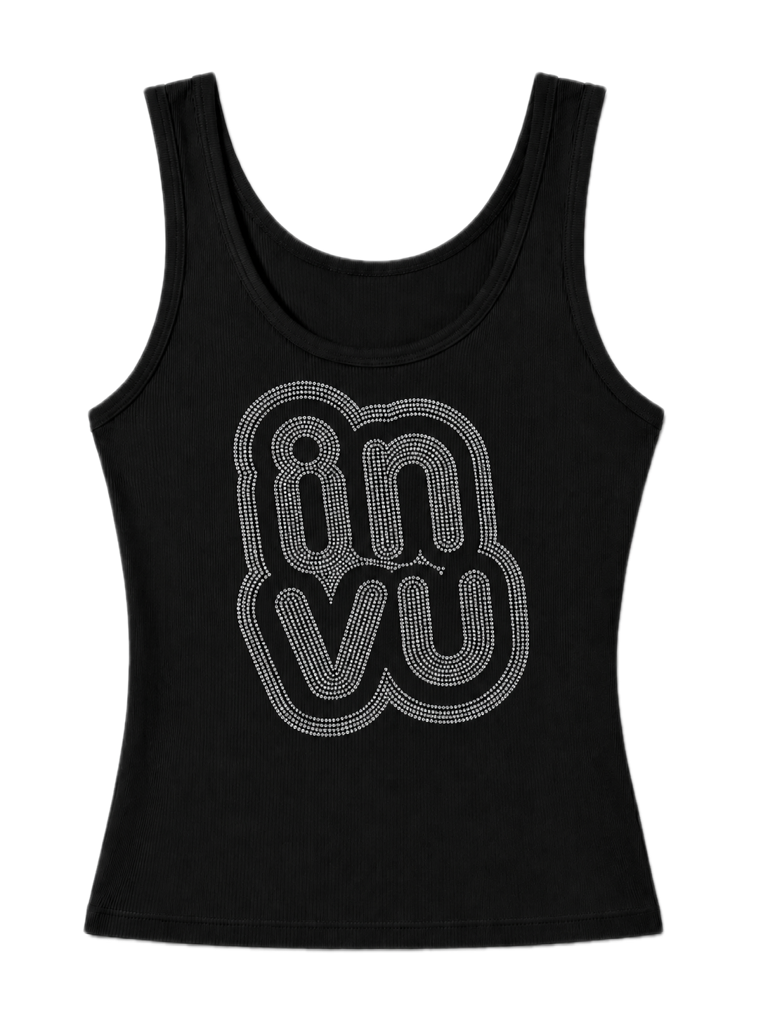 Black invu Rhinestone Tank