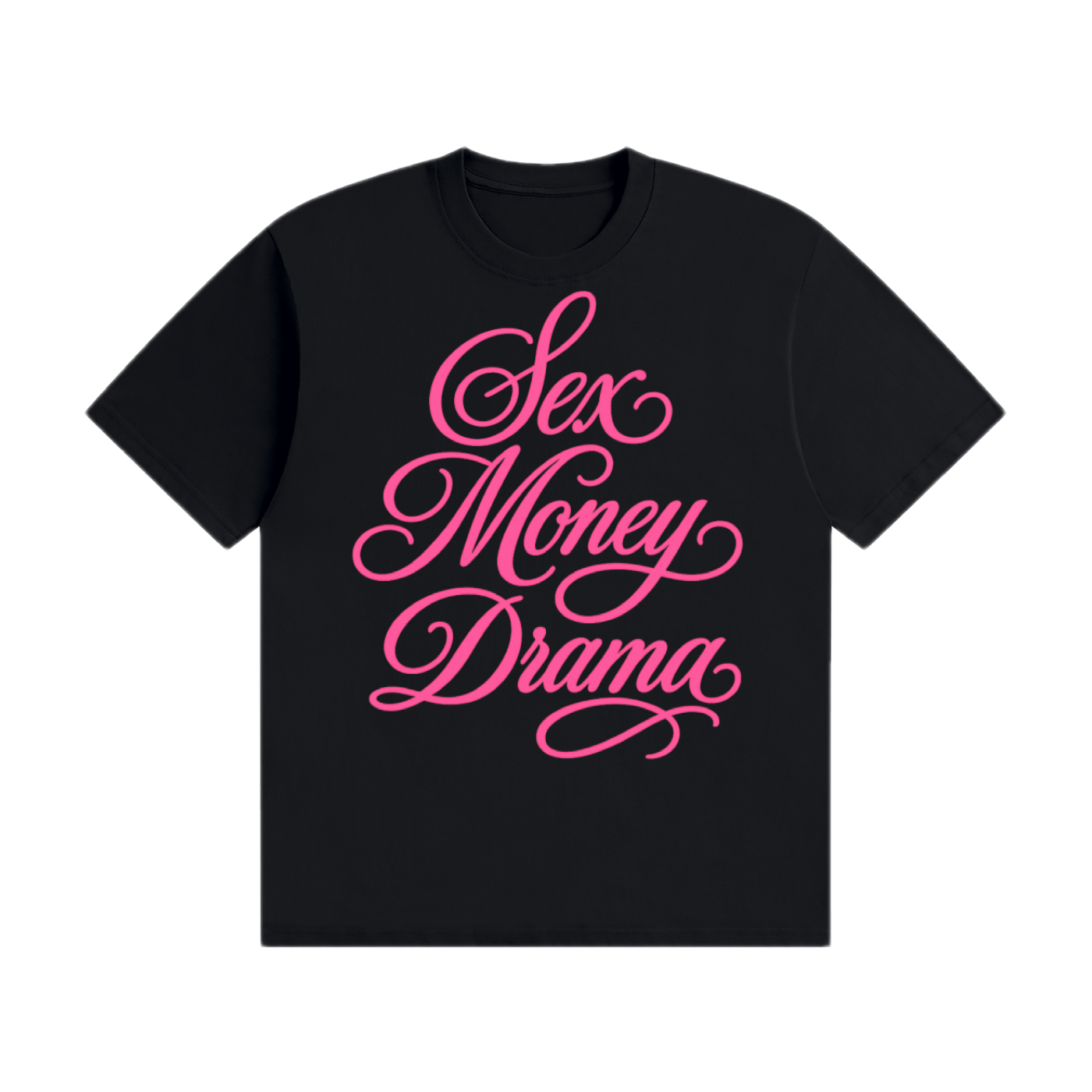 Black-Pink Sex Money Drama Tee