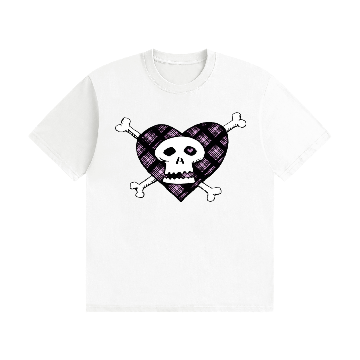 White Skull Heart Tee