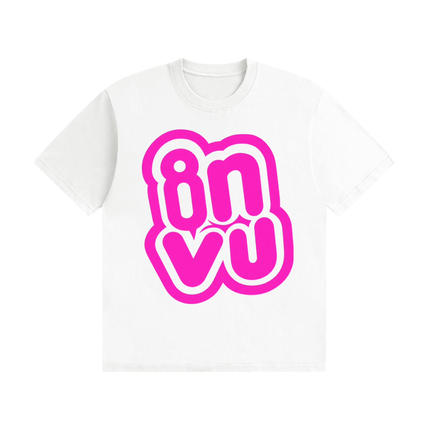 White-Pink INVU Logo Tee